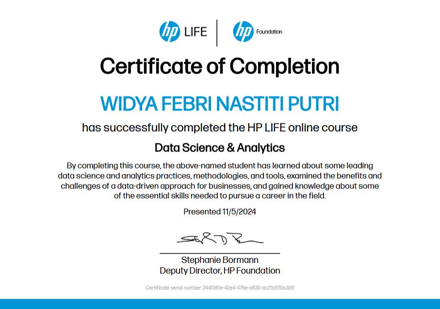 Sertifikat Data science & Analytics